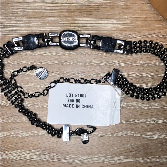 Givenchy Blue Crystal Pearl Gunmetal Choker - Picture 5 of 6